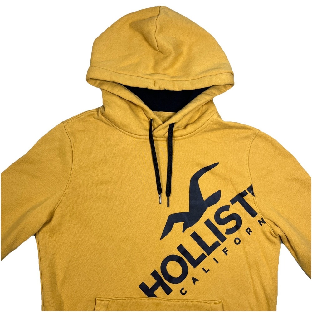 Hollister Womens Long Sleeve Hoodie Pullover Fleece Jacket Yellow XS - Picture 3 of 14